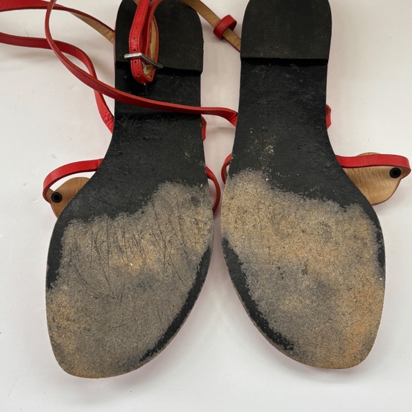 EMILIO PUCCI CHERRY RED LOGO SANDALS 7.5 AA - Picture 7 of 9